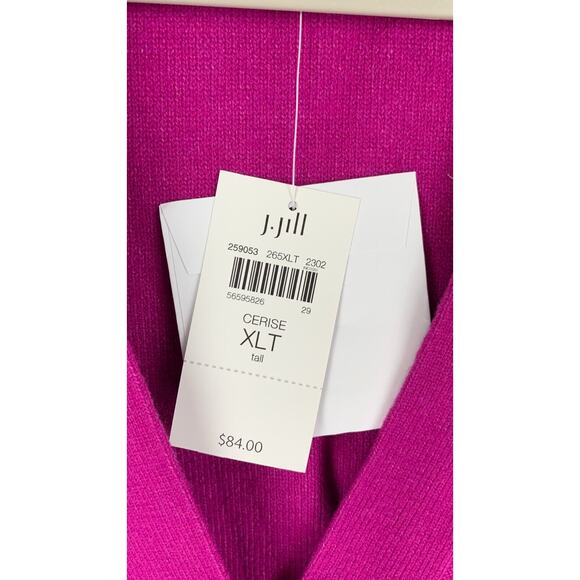 J Jill Womens Cerise Two Pocket Button Down Short Cardigan Long Sleeve Size XLT - Picture 12 of 15